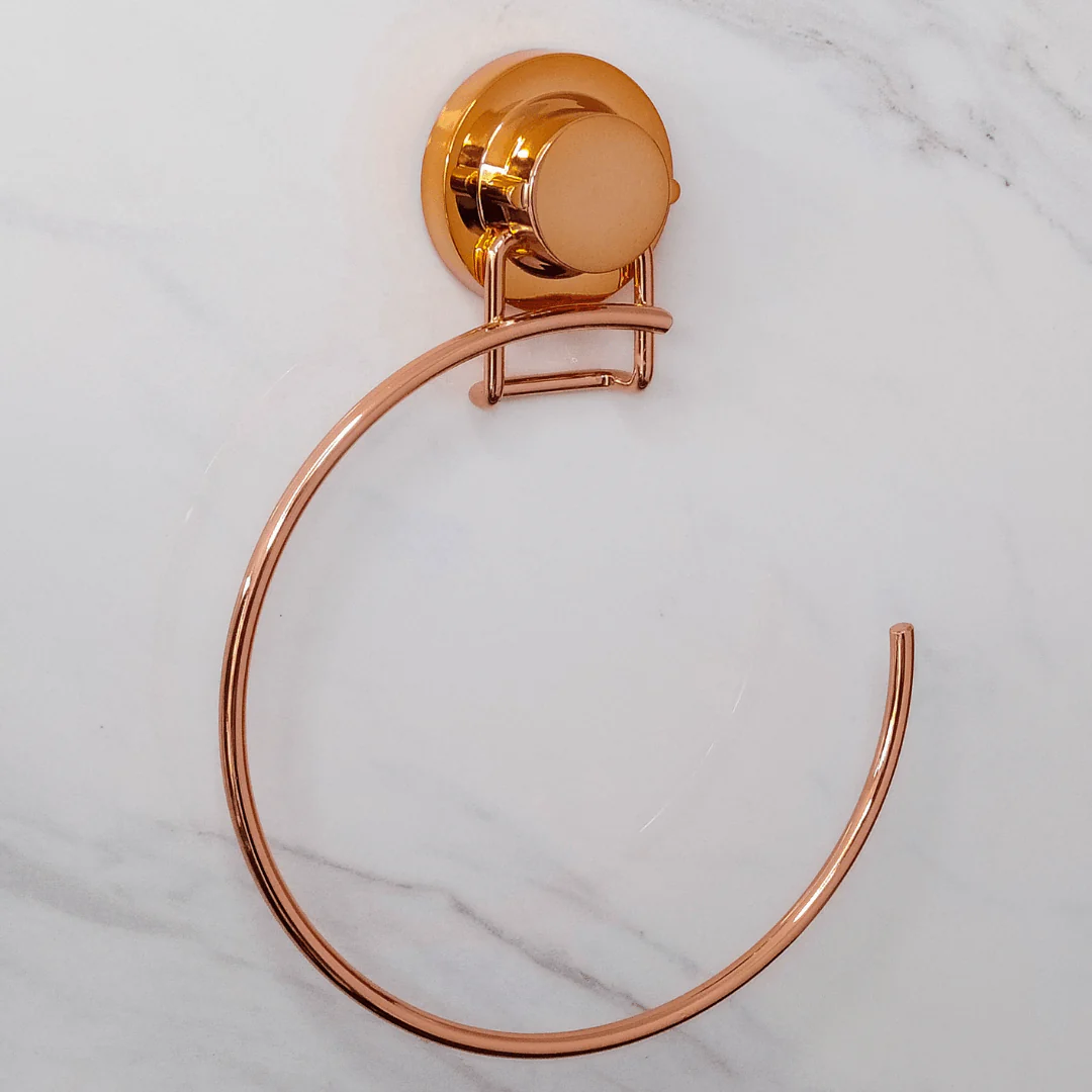 Toalheiro Argola 18 cm Rose Gold com Fixação por Ventosa - Image 2