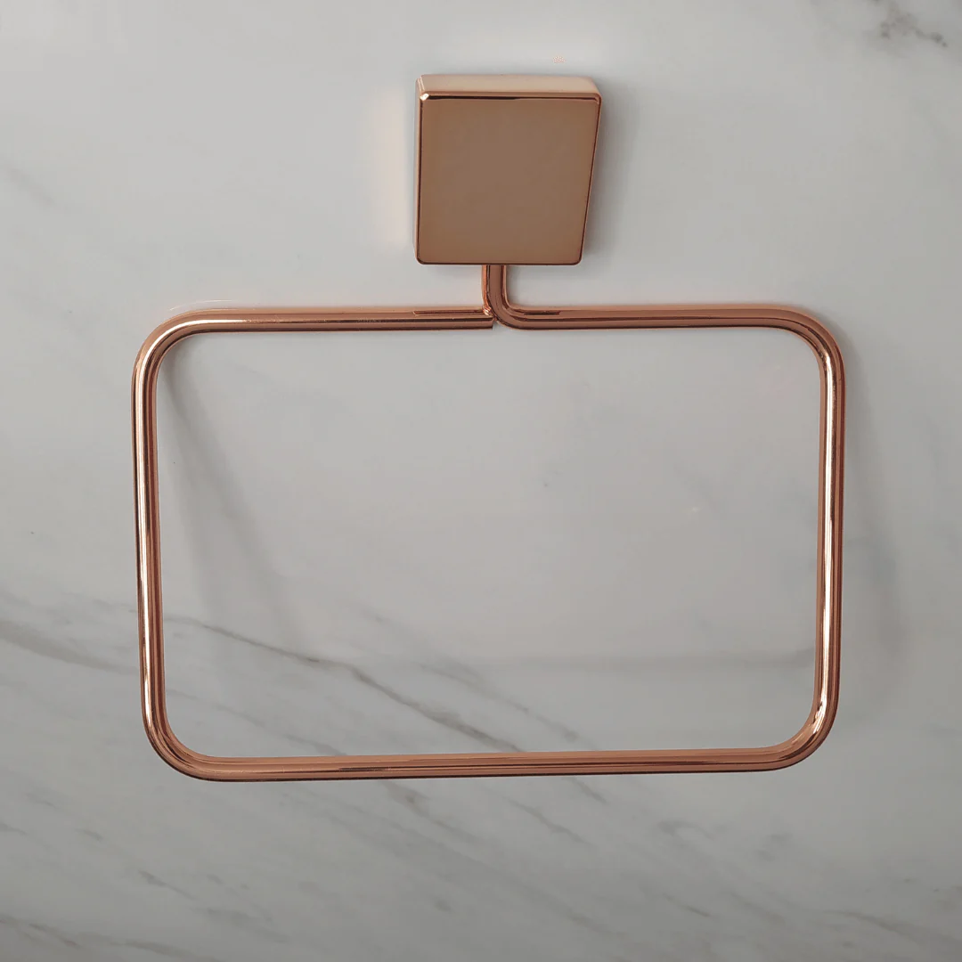 Toalheiro Argola Fixação Parafuso 18cm Rose Gold - Image 2