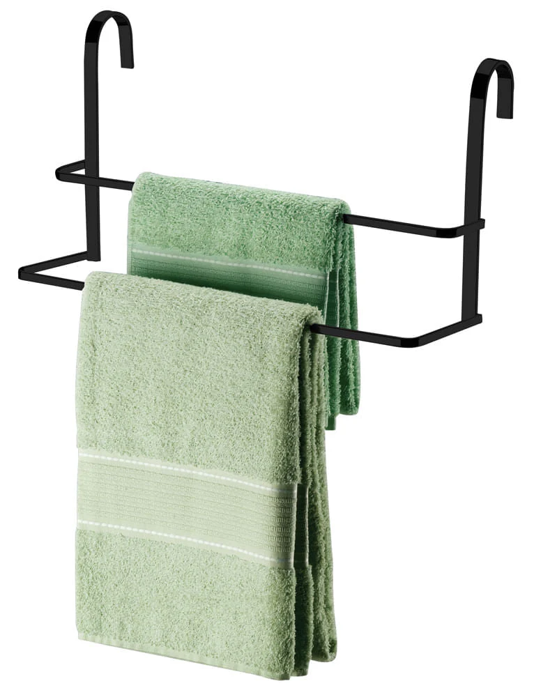 Toalheiro De Box Duplo 45 Cm De Encaixar Preto Fosco Linha Black - Image 5