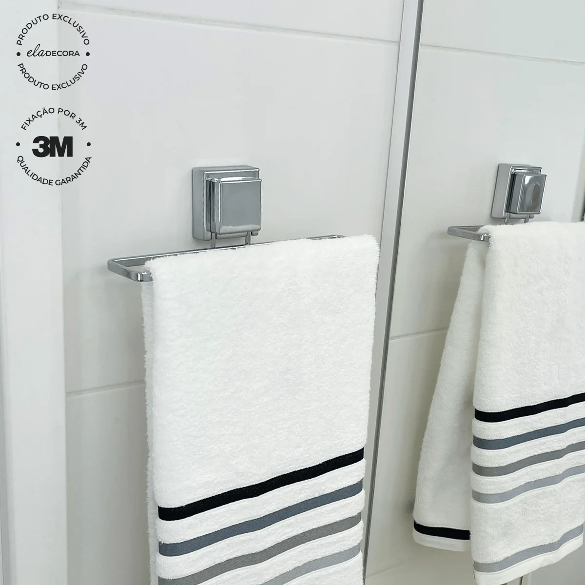 Toalheiro de Lavabo Fixação 3M 25cm Cromado - Image 3