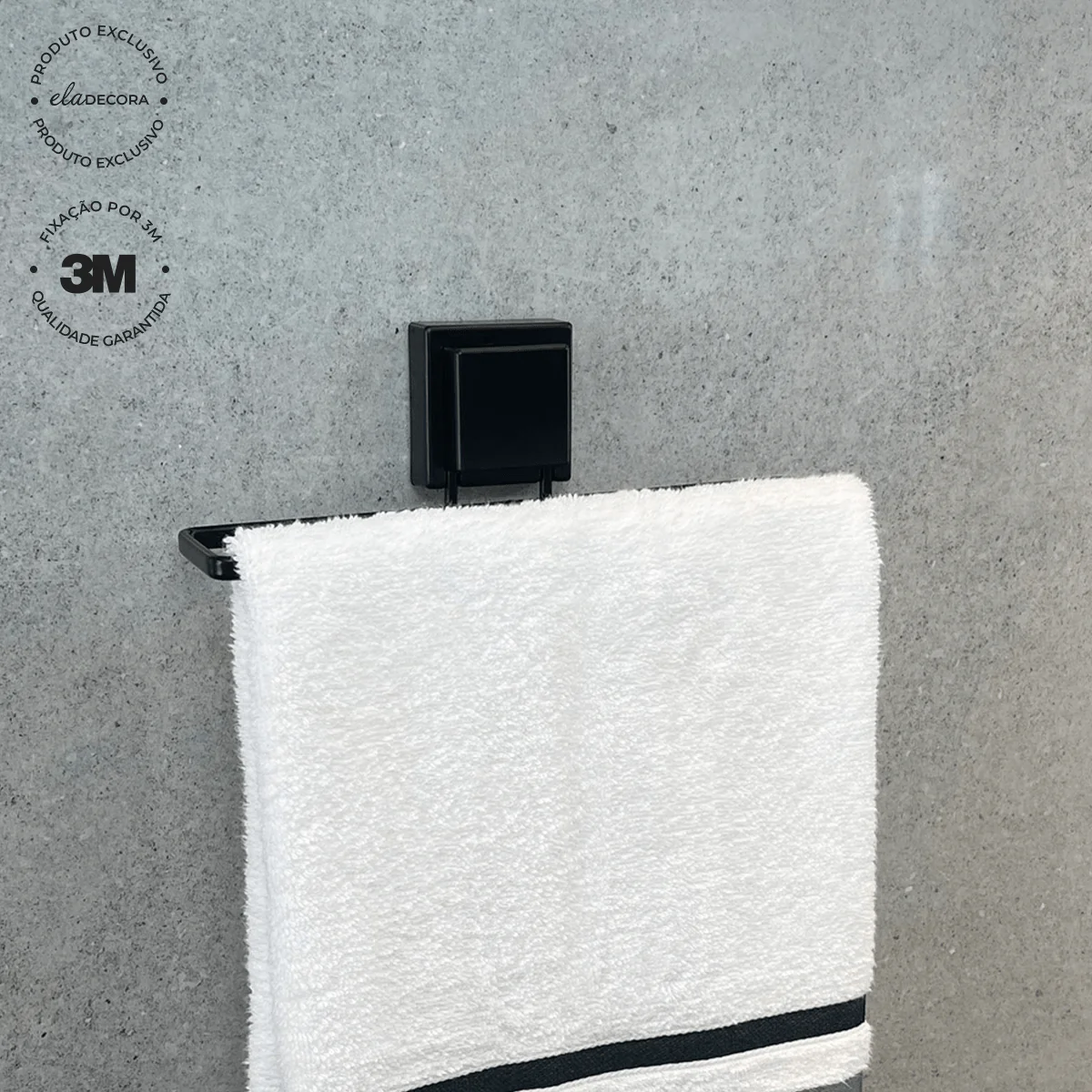 Toalheiro de Lavabo Fixação 3M 25cm Preto Fosco - Image 2