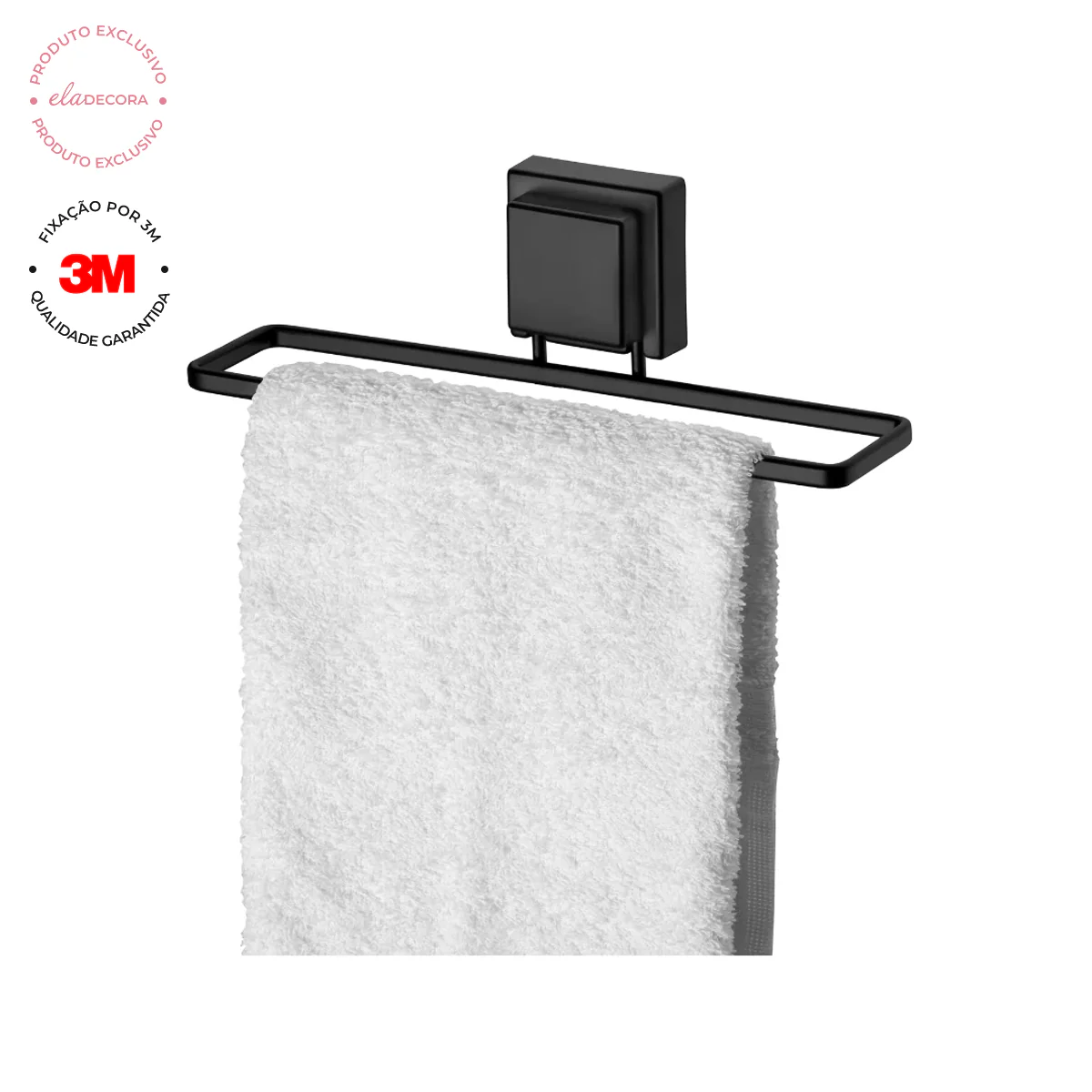Toalheiro de Lavabo Fixação 3M 25cm Preto Fosco - Image 3