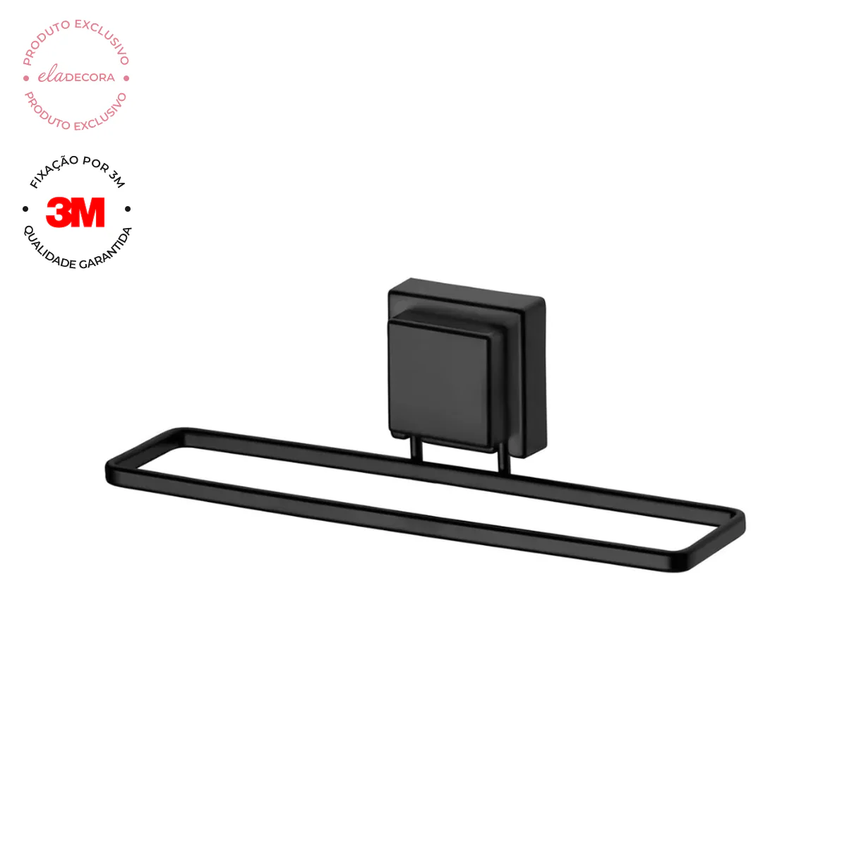 Toalheiro de Lavabo Fixação 3M 25cm Preto Fosco - Image 4