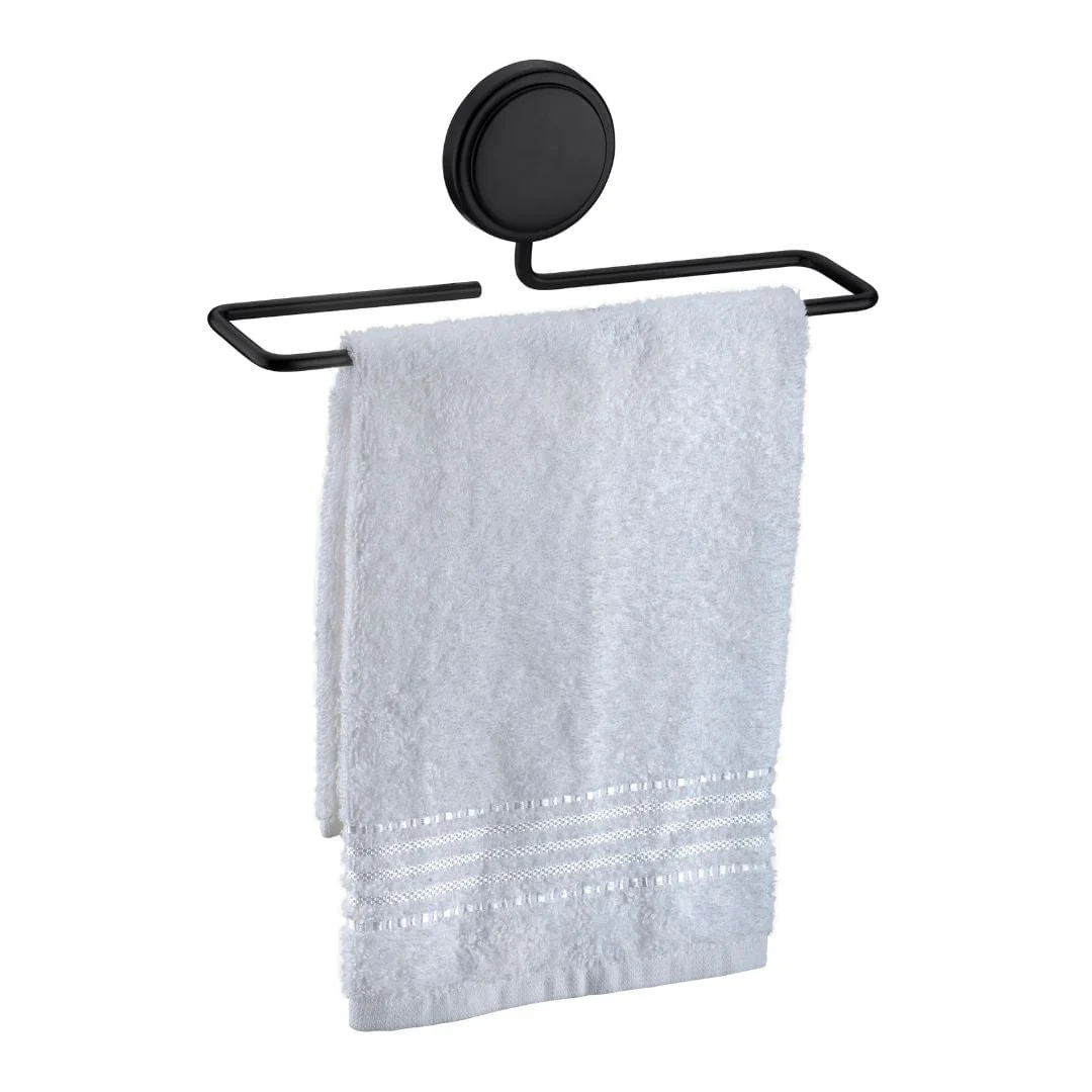 Toalheiro de Lavabo Fixação por Adesivo Preto Fosco 25cm