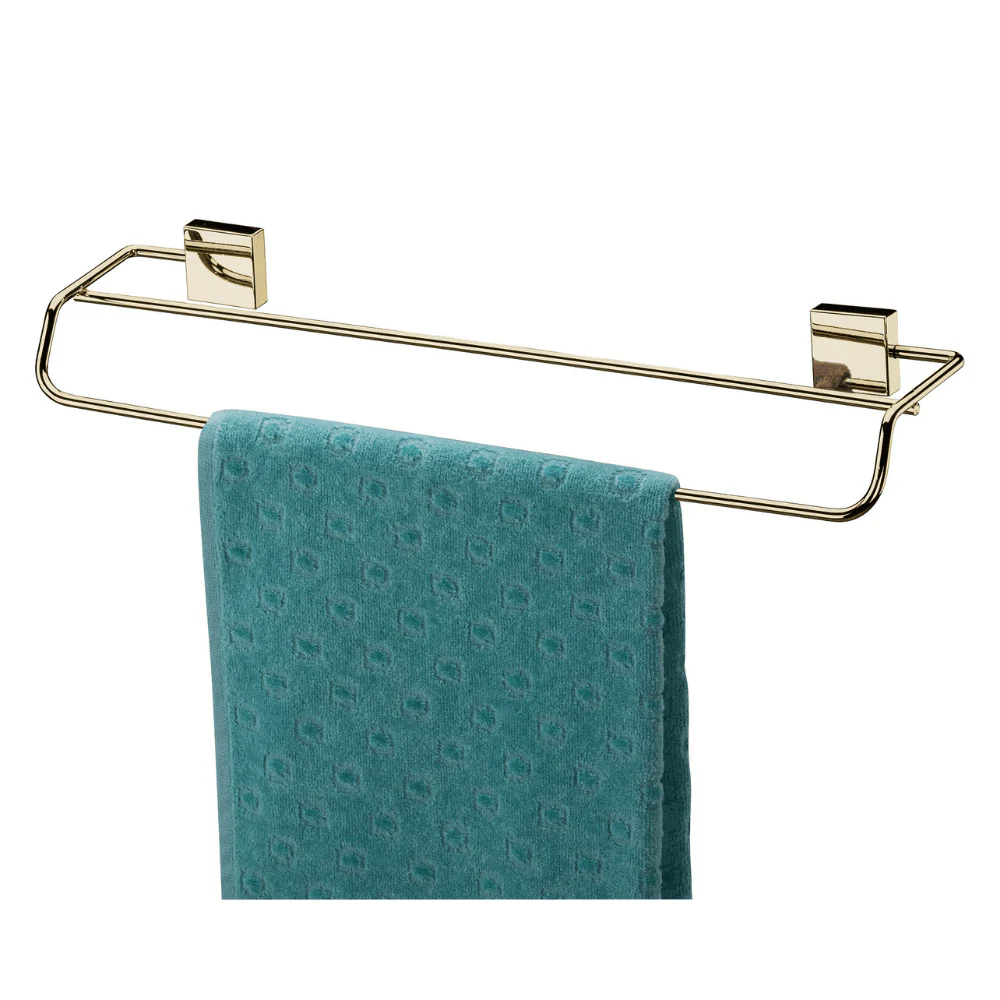 Porta Toalha Toalheiro 45cm Parede Fixação Parafuso Dourado - Image 3