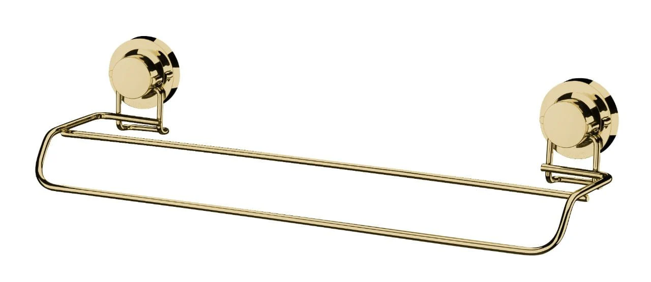 Toalheiro Duplo Fixação por Ventosa Dourado 45cm - Image 5