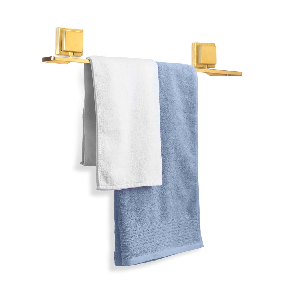 Toalheiro Porta Toalha de Banho de Piatina 3M Dourado Fosco - Image 4