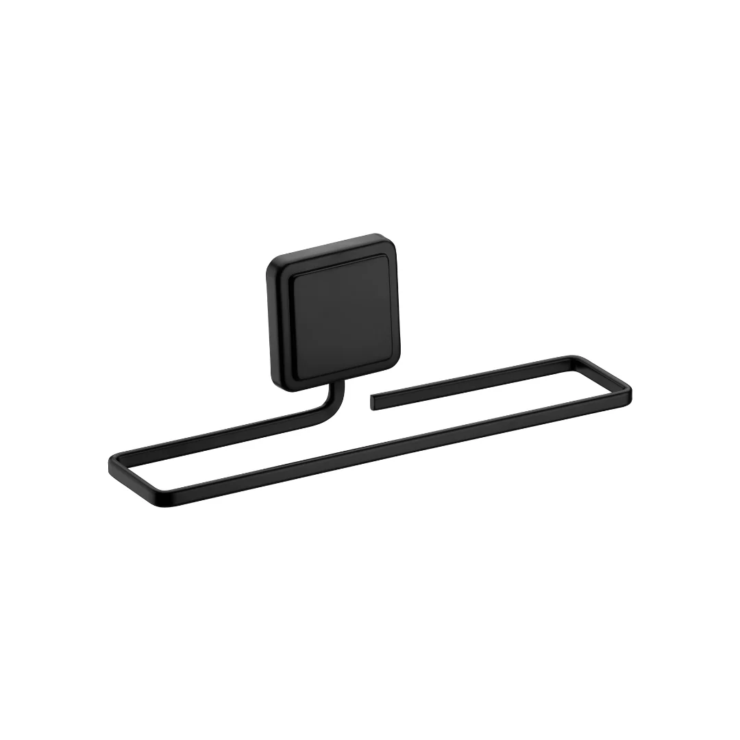 Toalheiro Porta Toalha de Lavabo Fixação por Adesivo Preto Fosco 25cm - Image 3
