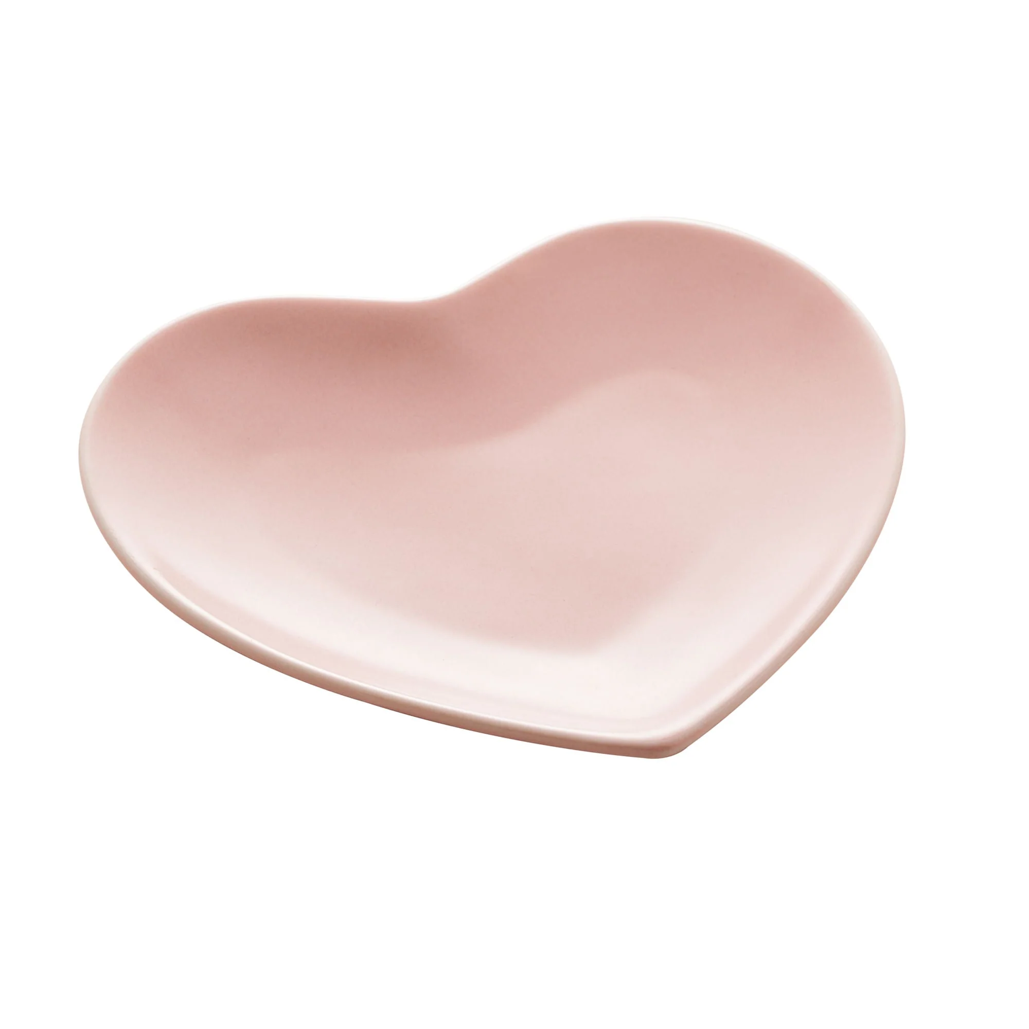 Travessa Coração Decorativo de Cerâmica Heart Rosa 27cm x 26cm