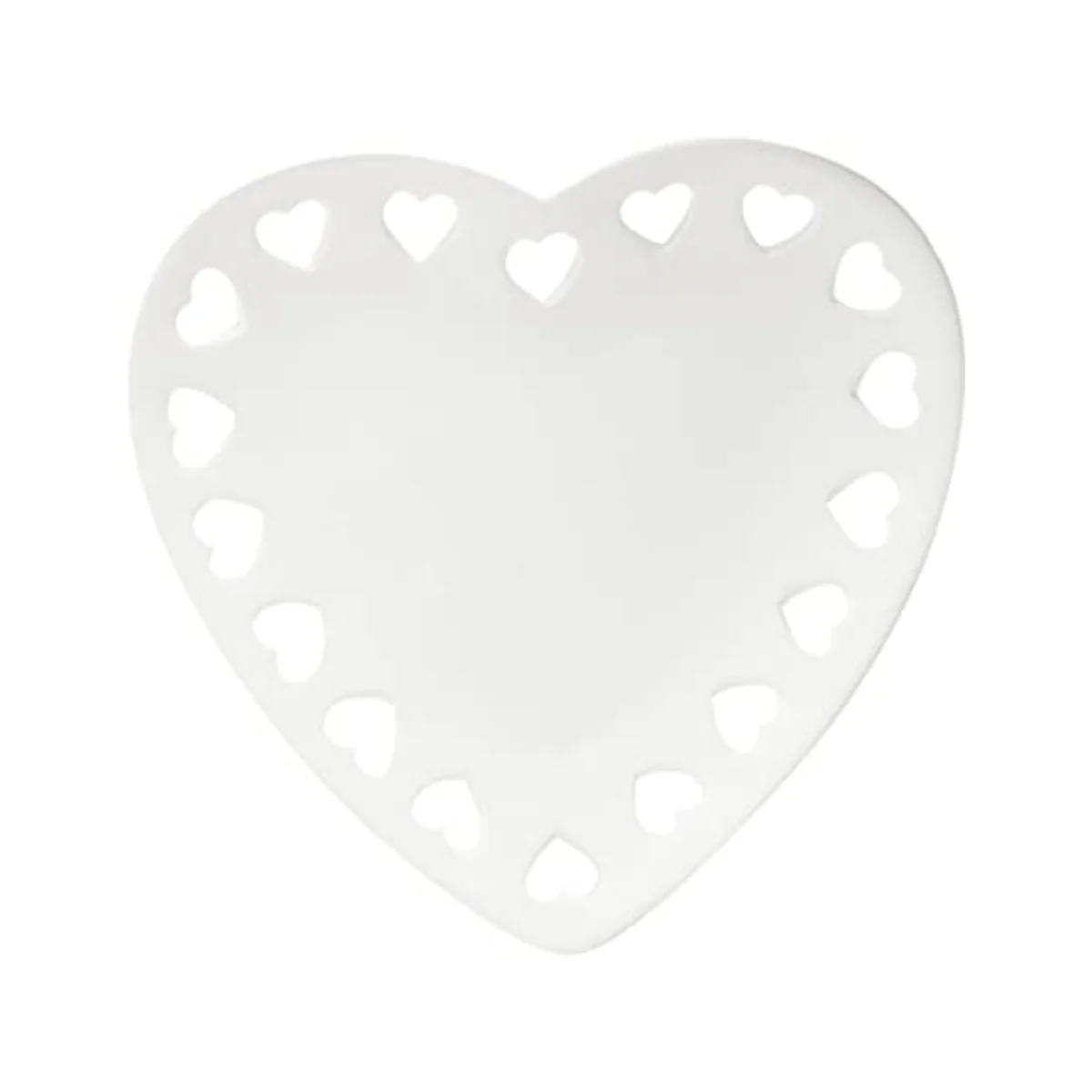 Travessa De Cerâmica Coração Branco - 23 x 22 cm - Image 2