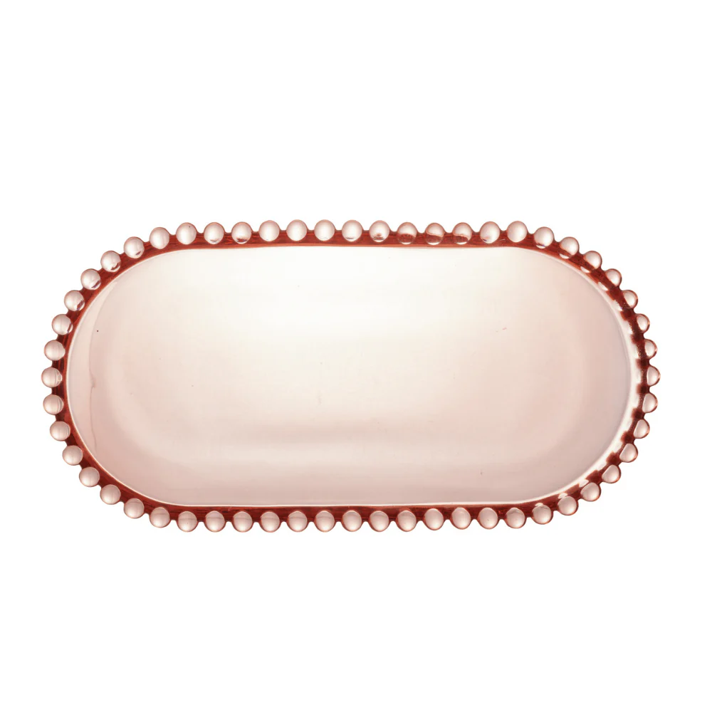 Travessa Cristal de Chumbo Oval Pearl Rosa 24 x 12 cm - Image 2
