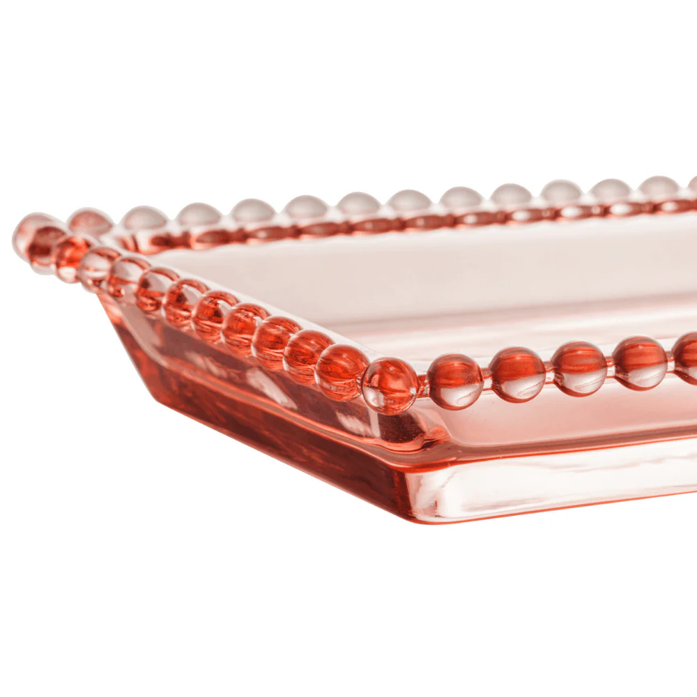Travessa De Cristal De Chumbo Pearl Rosa 30 x 13 cm - Image 2