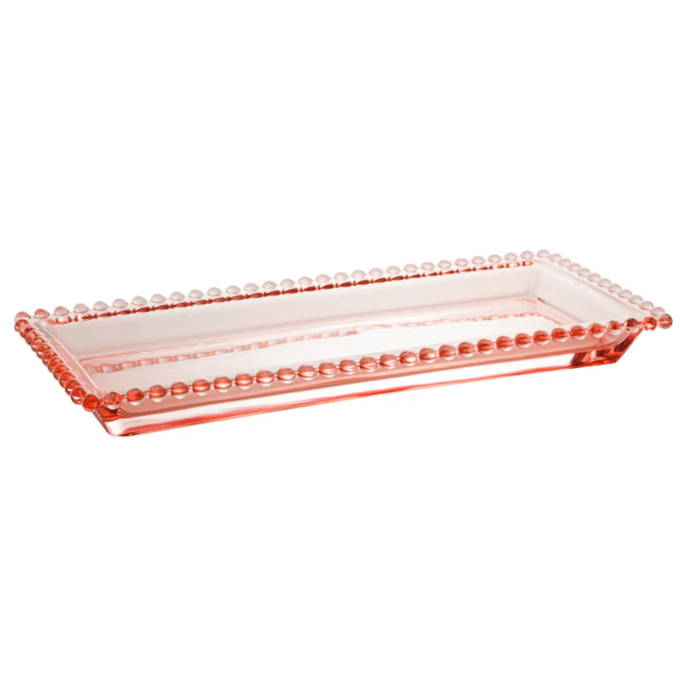 Travessa De Cristal De Chumbo Pearl Rosa 30 x 13 cm - Image 3