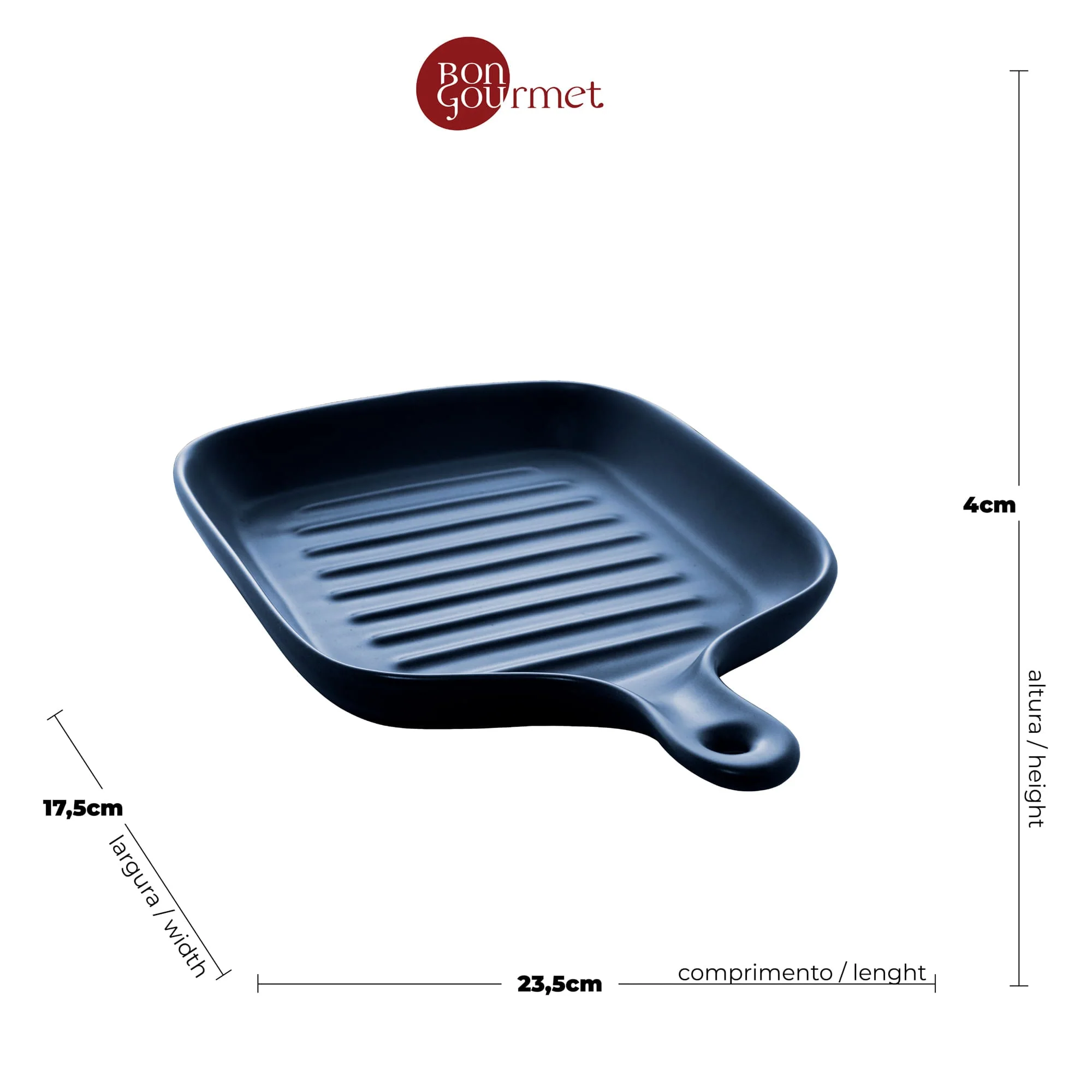 Travessa Frigideira Porcelana Nordica Azul Marinho Matt - 24 cm - Image 5