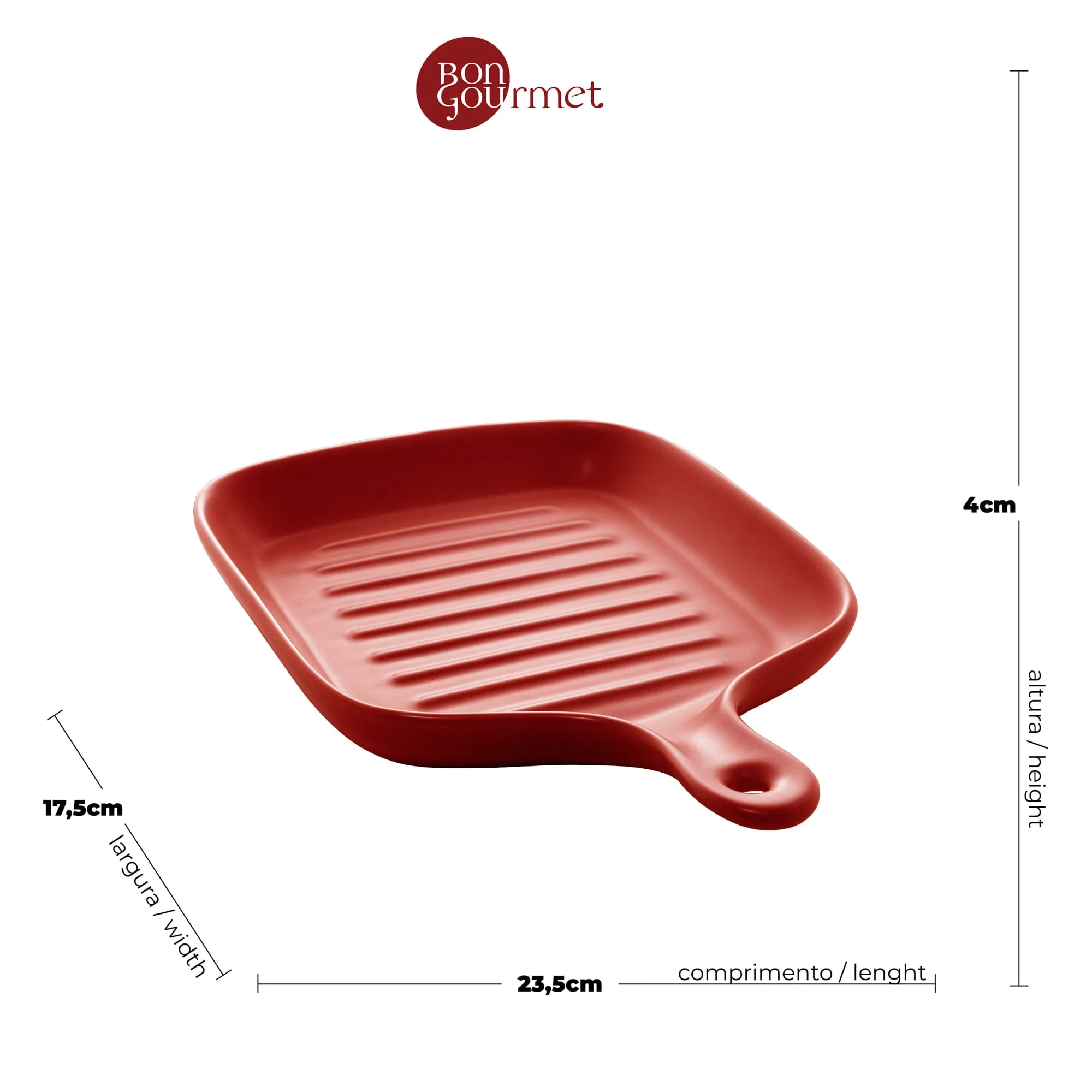 Travessa Frigideira Porcelana Nordica Vermelho Matt - 24 cm - Image 5