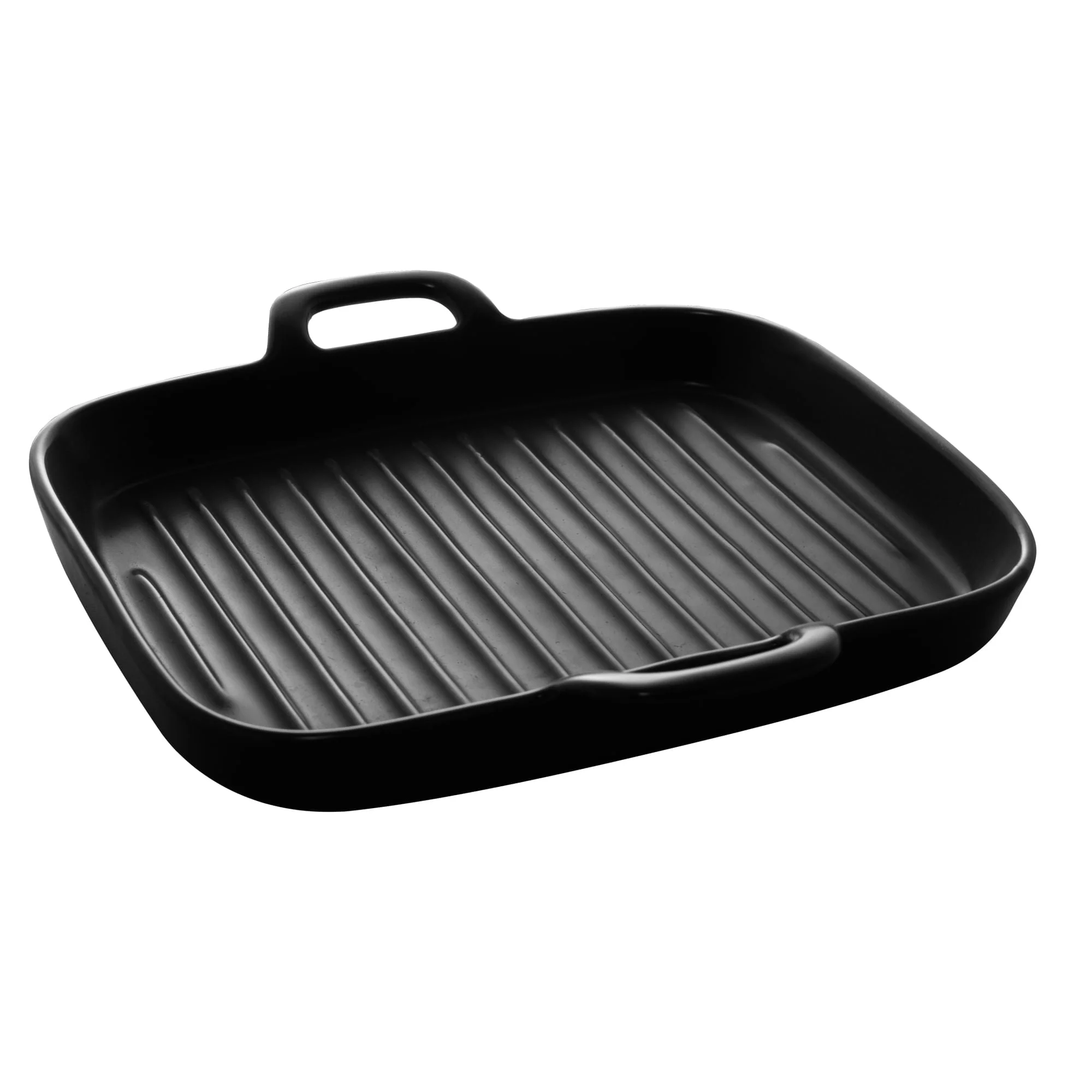 Travessa Grill Porcelana Com Alças Nordica Preto - 19 cm