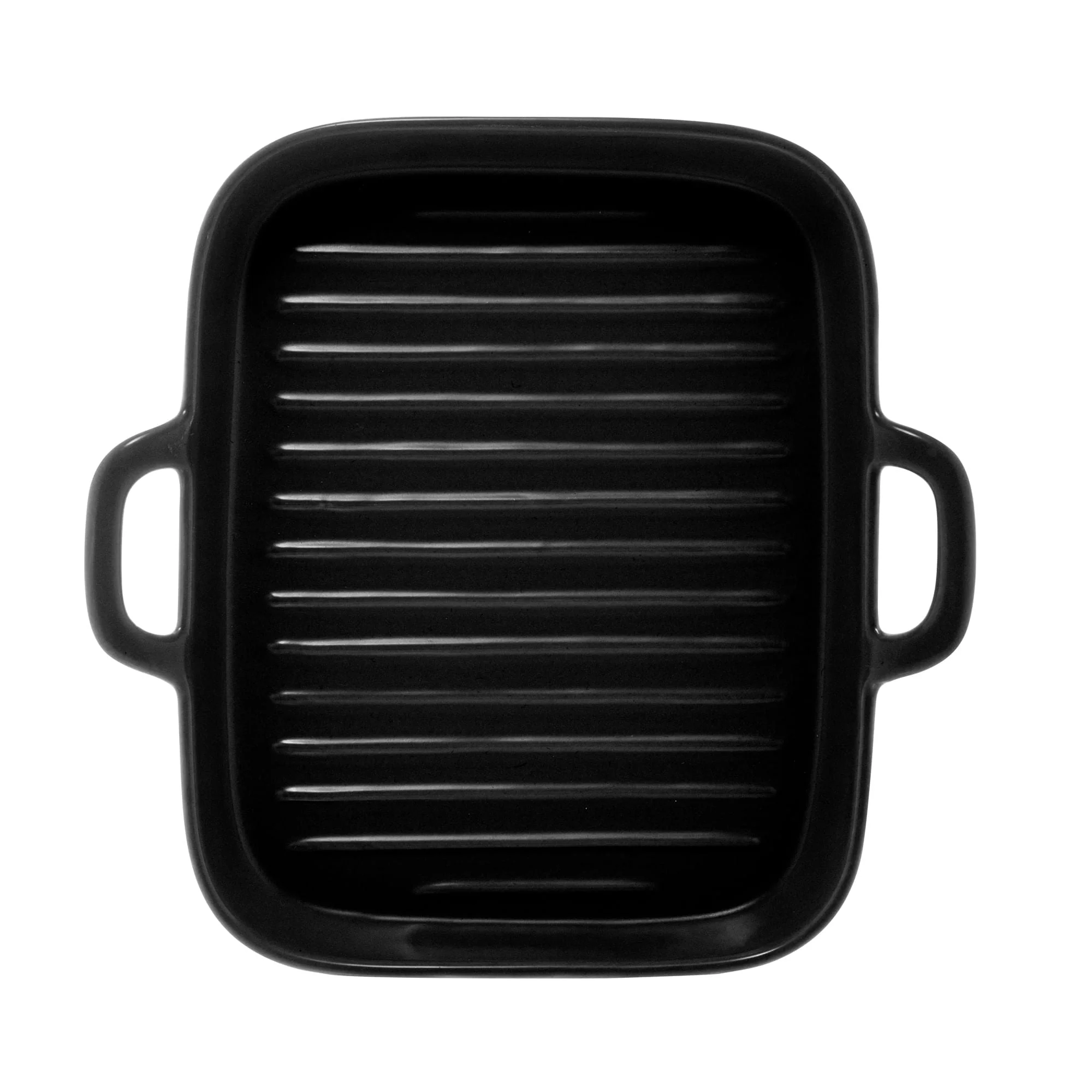 Travessa Grill Porcelana Com Alças Nordica Preto - 19 cm - Image 3