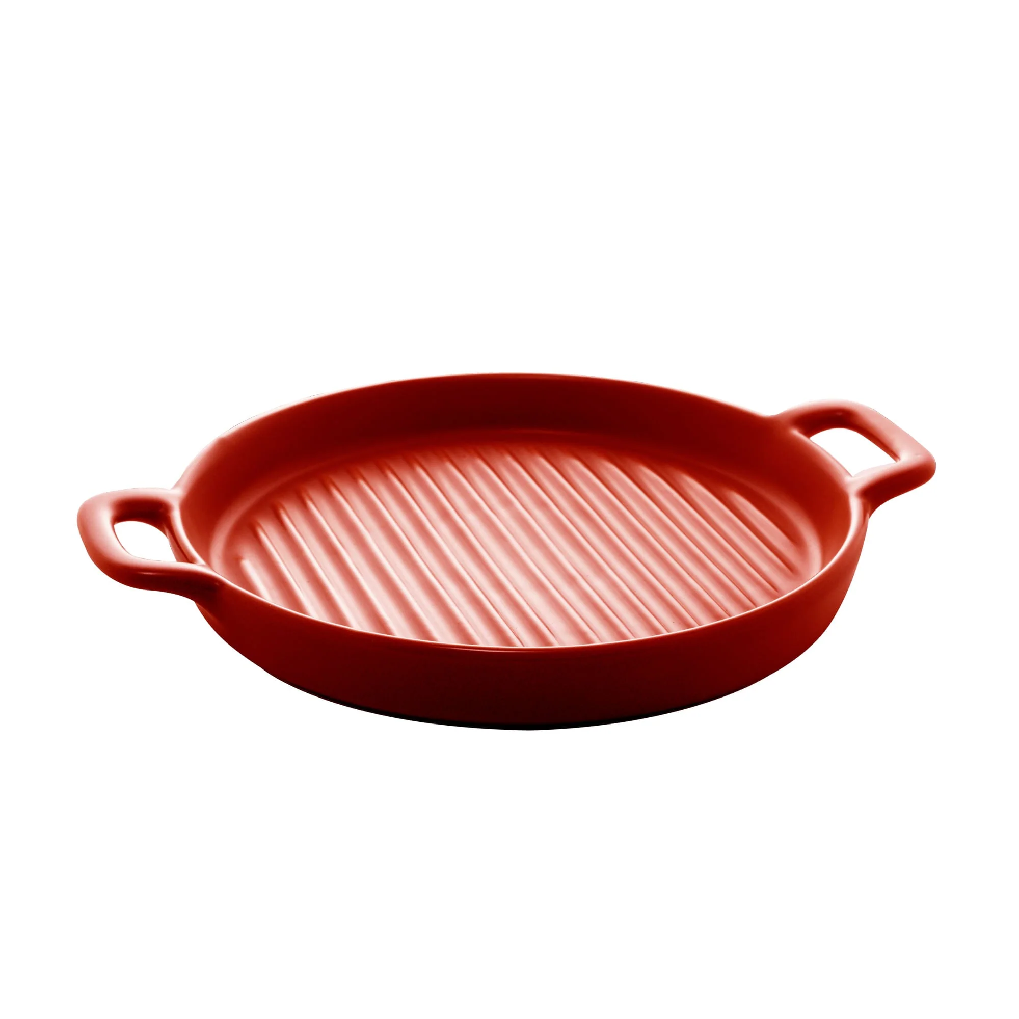 Travessa Grill Redonda Porcelana Nordica Vermelho Matt - 24 cm