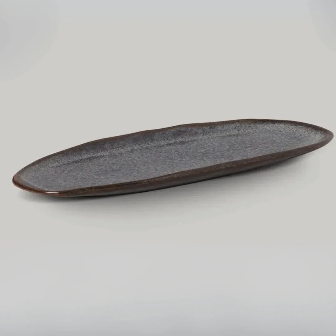 Travessa Oval Rasa Orgânico Titanium Preta 36cm - Image 4