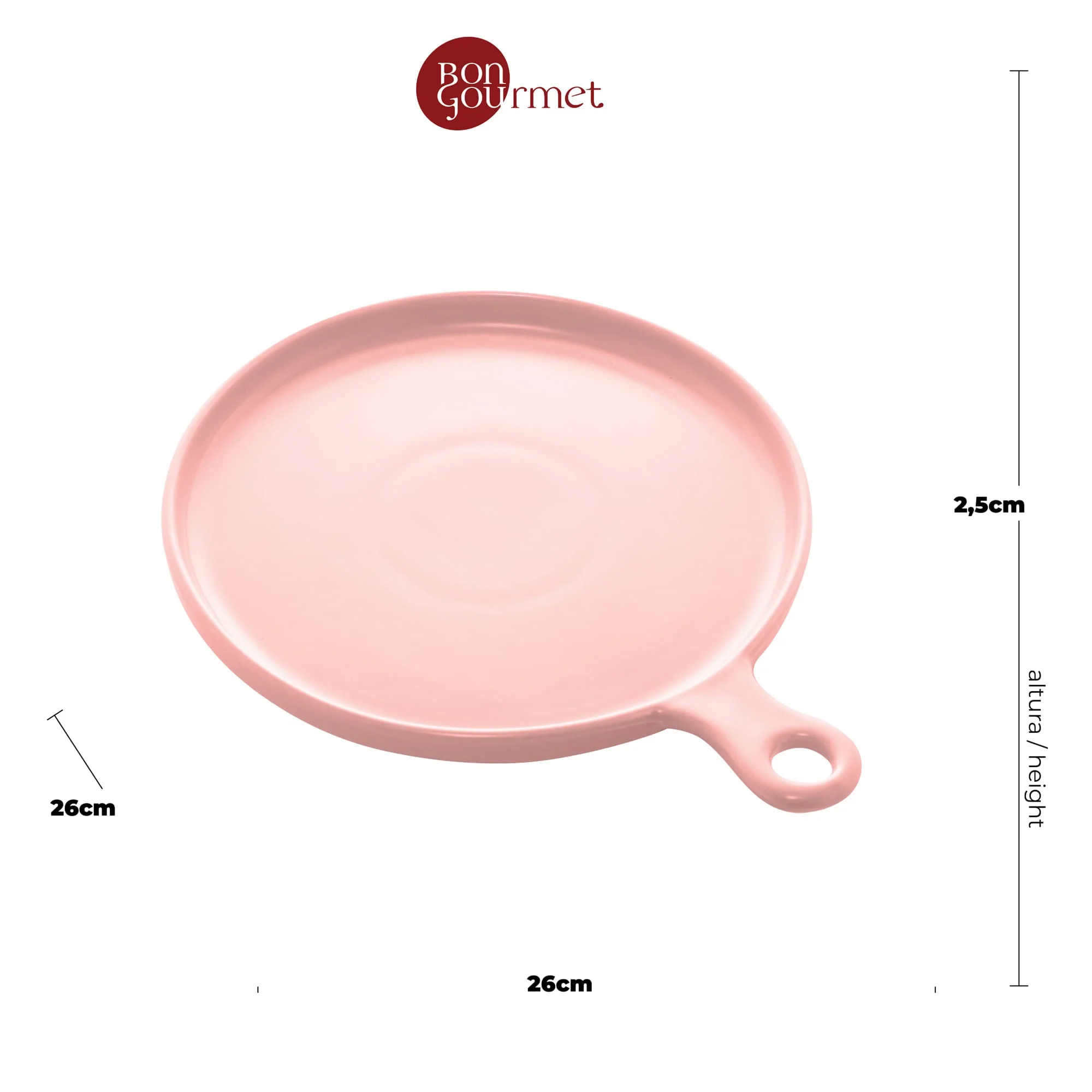 Travessa Panelinha Redonda Porcelana Nordica Rosa Matt - 26 cm - Image 5