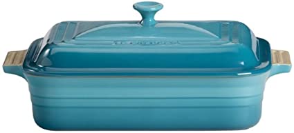 Travessa Retangular Com Tampa Cerâmica Azul Caribe Le Creuset - 32 cm - Image 2