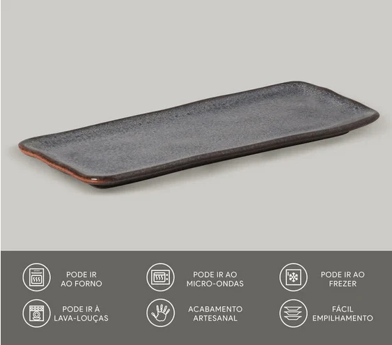 Travessa Retangular Orgânica Titanium 33cm - Image 6