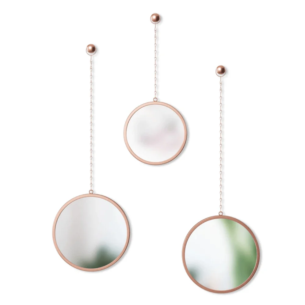 Trio de Espelhos Redondo Rose Gold Dima