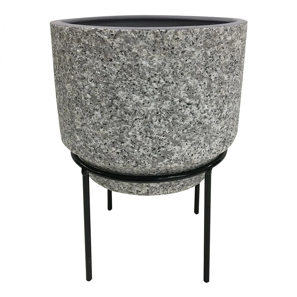 Vaso Cachepot Cerâmica Estilo Cimento 19 cm x 16 cm