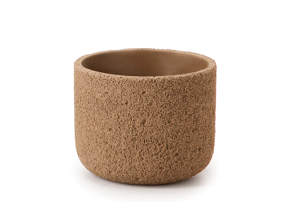 Vaso Cachepot de Cimento Marrom 14,5cm P Mart