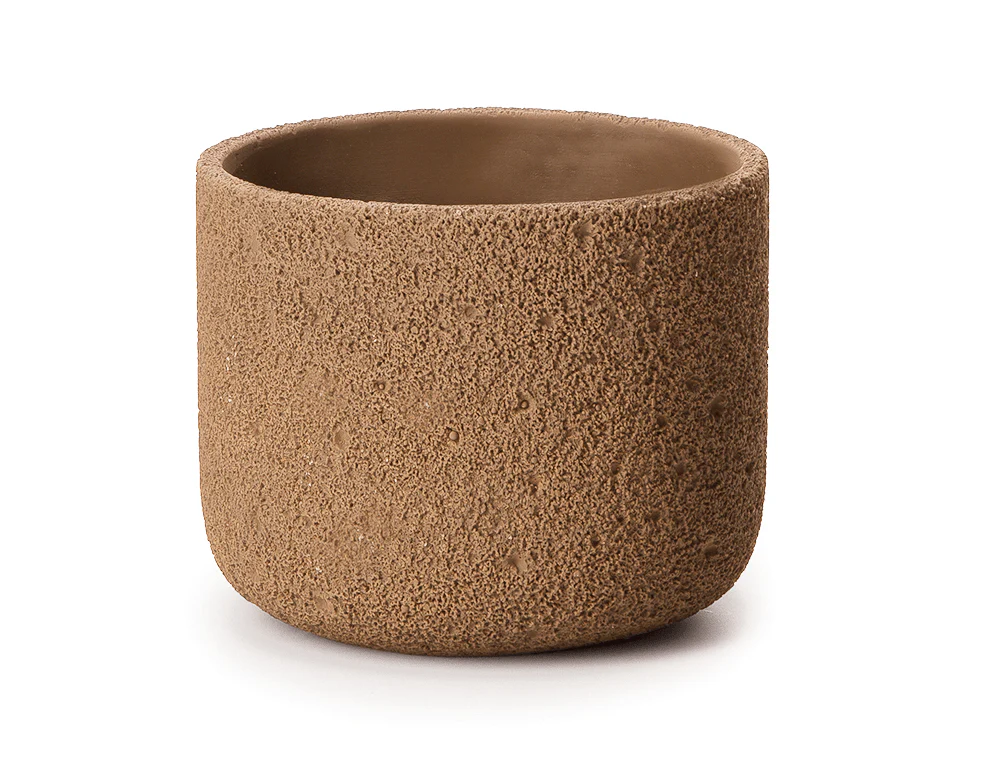 Vaso Cachepot de Cimento Marrom 18,5cm M Mart