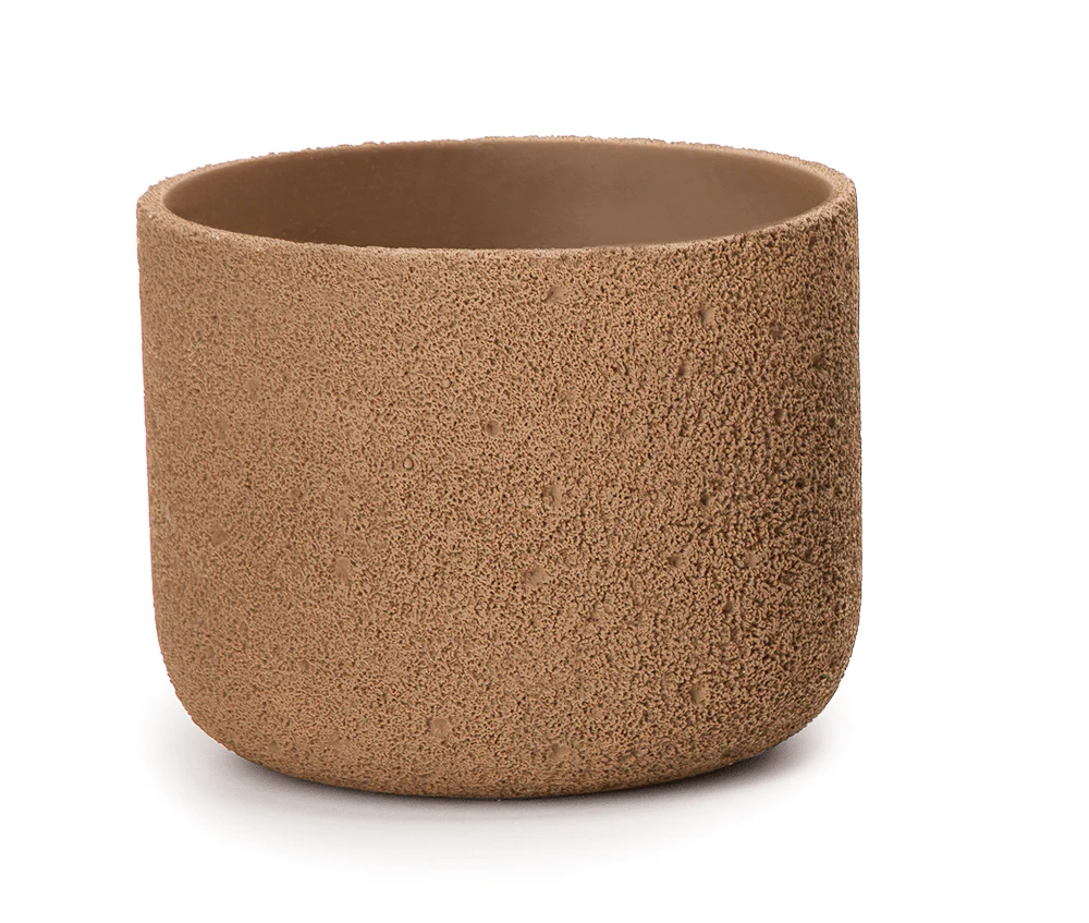 Vaso Cachepot de Cimento Marrom 22,5cm G Mart
