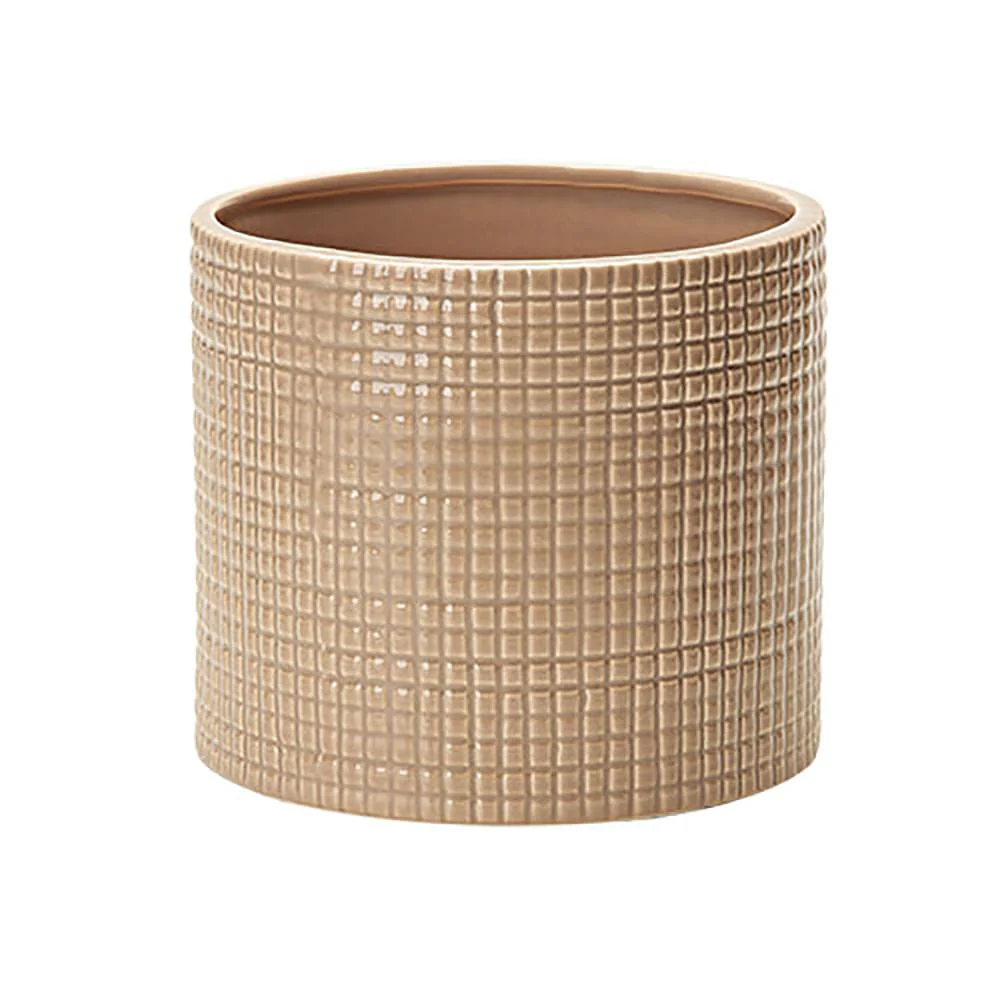 Vaso Cachepot em Cerâmica Bege 14cm Mart 13838