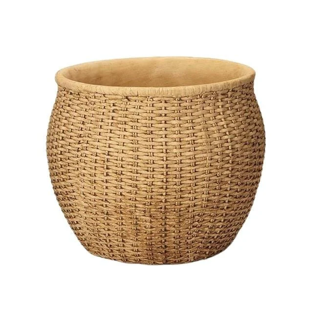 Vaso Cachepot em Cimento Estilo Cesta 16 cm