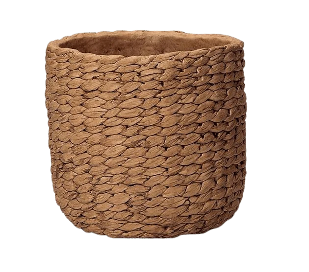 Vaso Cachepot em Cimento Estilo Cordas Escuro 16 cm
