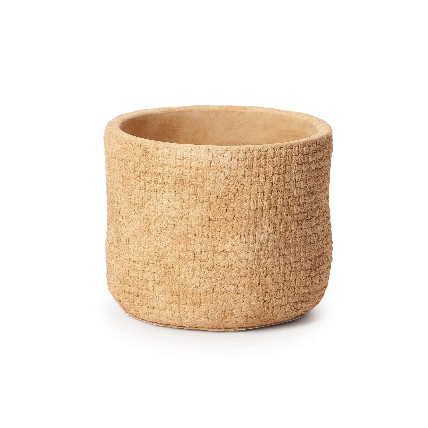 Vaso Cachepot em Cimento Estilo Trançado 14cm Mart
