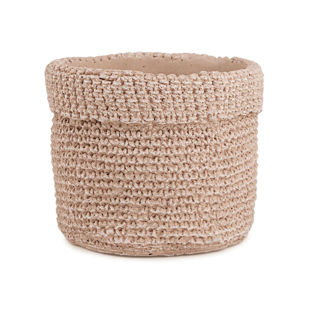 Vaso Cachepot em Cimento Marrom 15,5cm