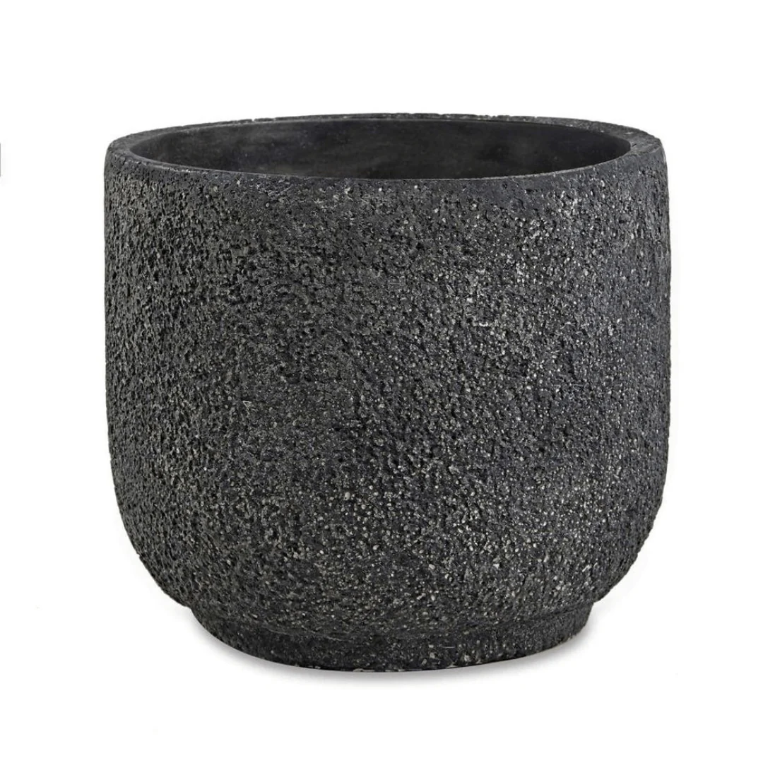 Vaso Cachepot em Cimento Preto 10,5cm