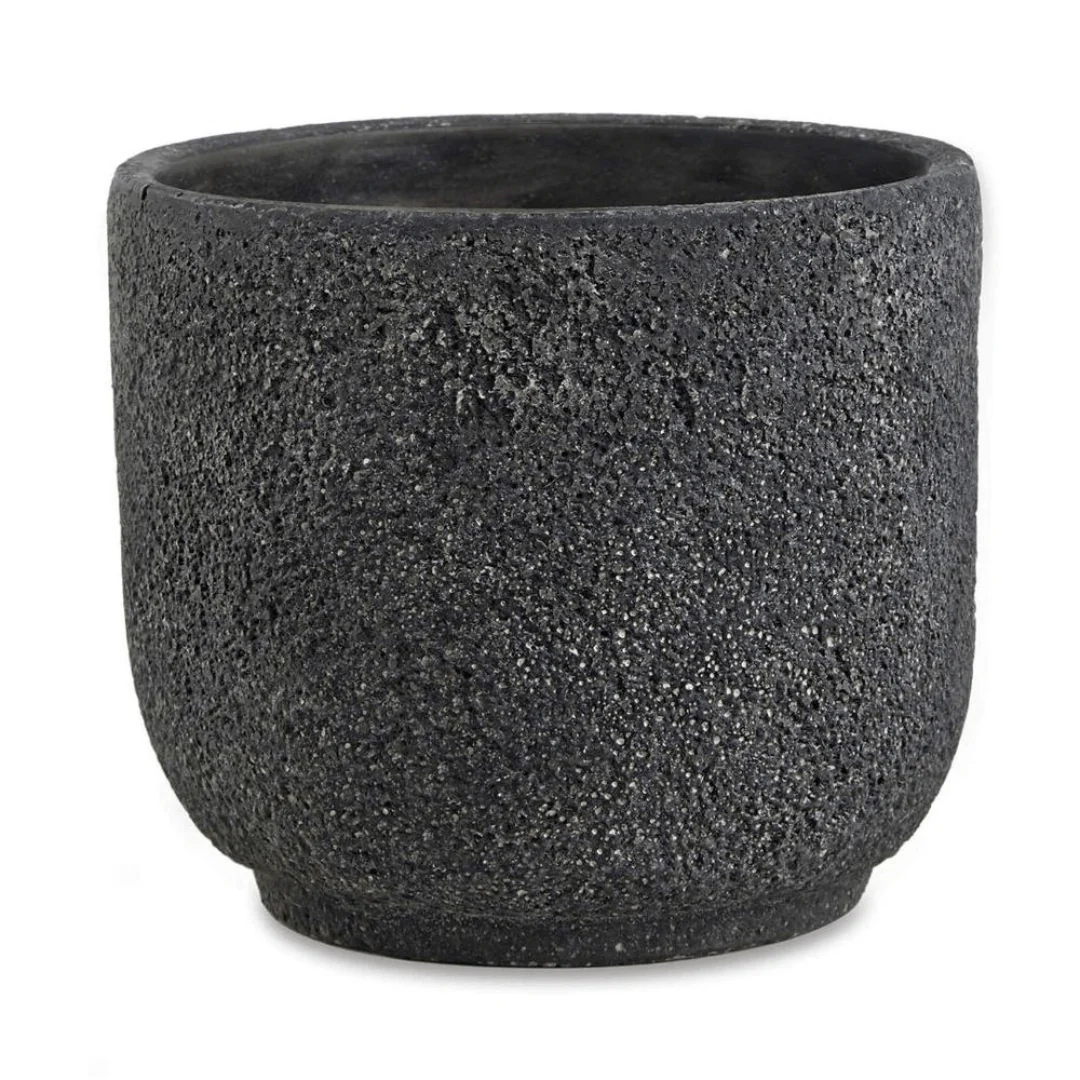 Vaso Cachepot em Cimento Preto 14cm