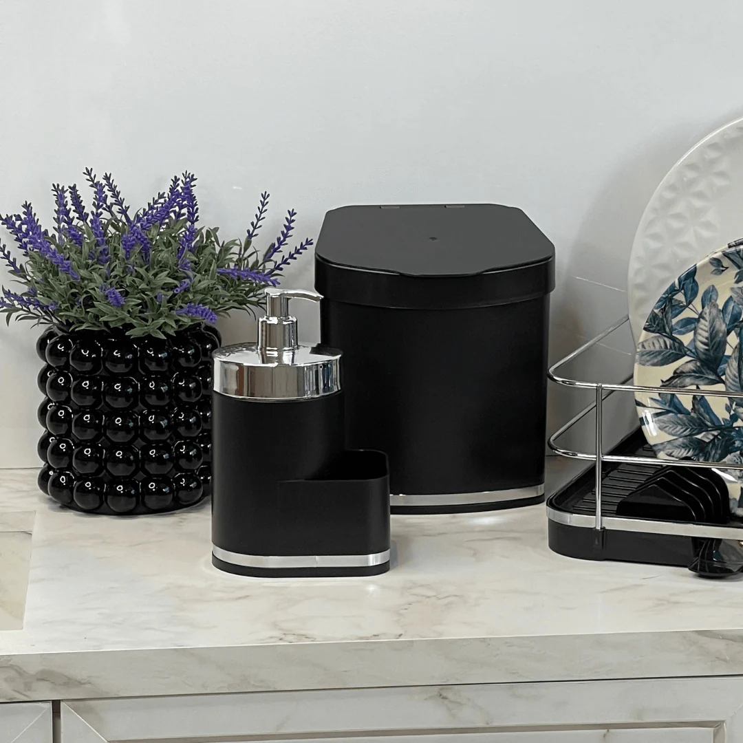 Vaso Cachepot Preto Bolas Dots em Cerâmica - 13,5 cm - Image 2