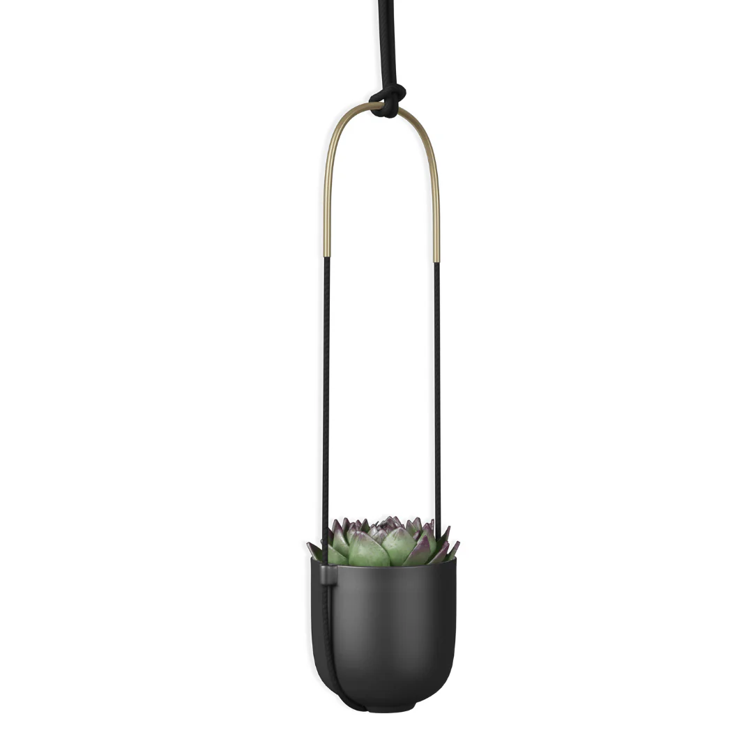 Vaso Cachepot Suspenso Preto