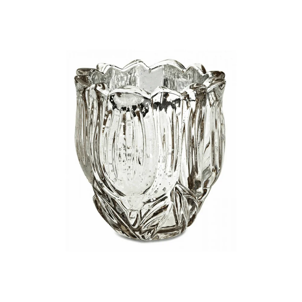 Vaso Decorativo Cachepot Champanhe Vidro - 7 cm
