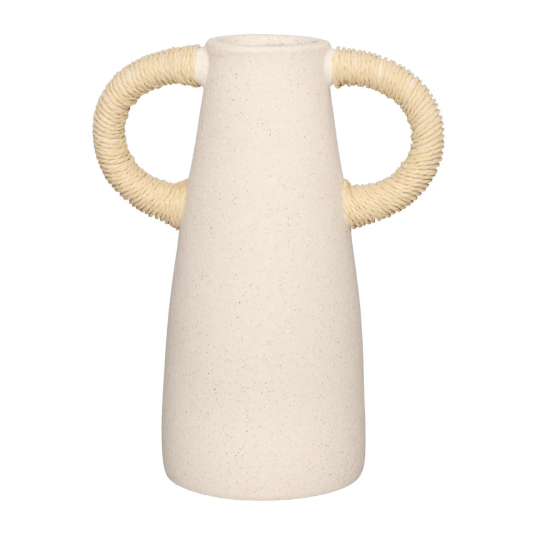 Vaso Cilndrico Mikonos em Cerâmica Branco 22cm - Image 2