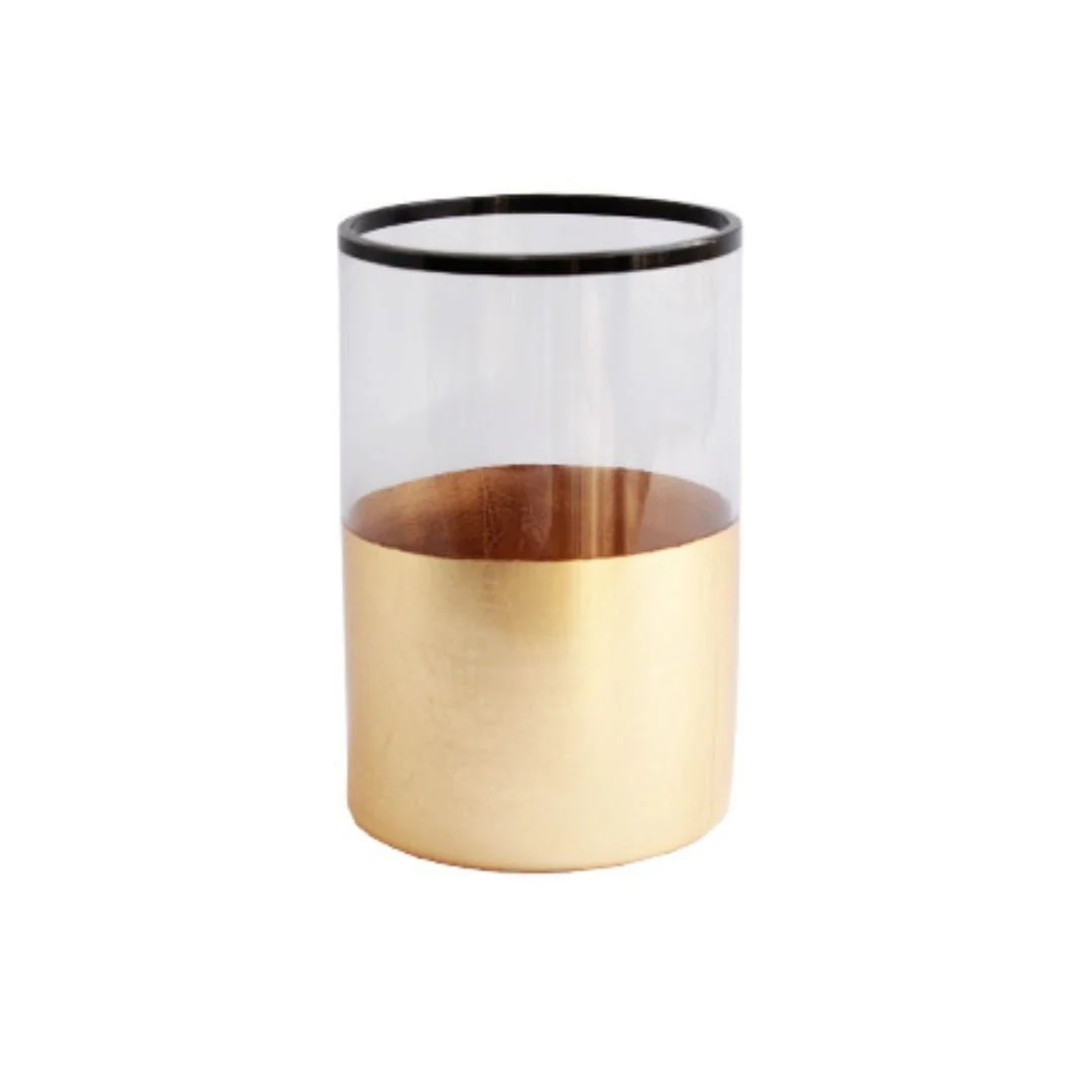 Vaso de Vidro Bicolor Decorativo 15cm