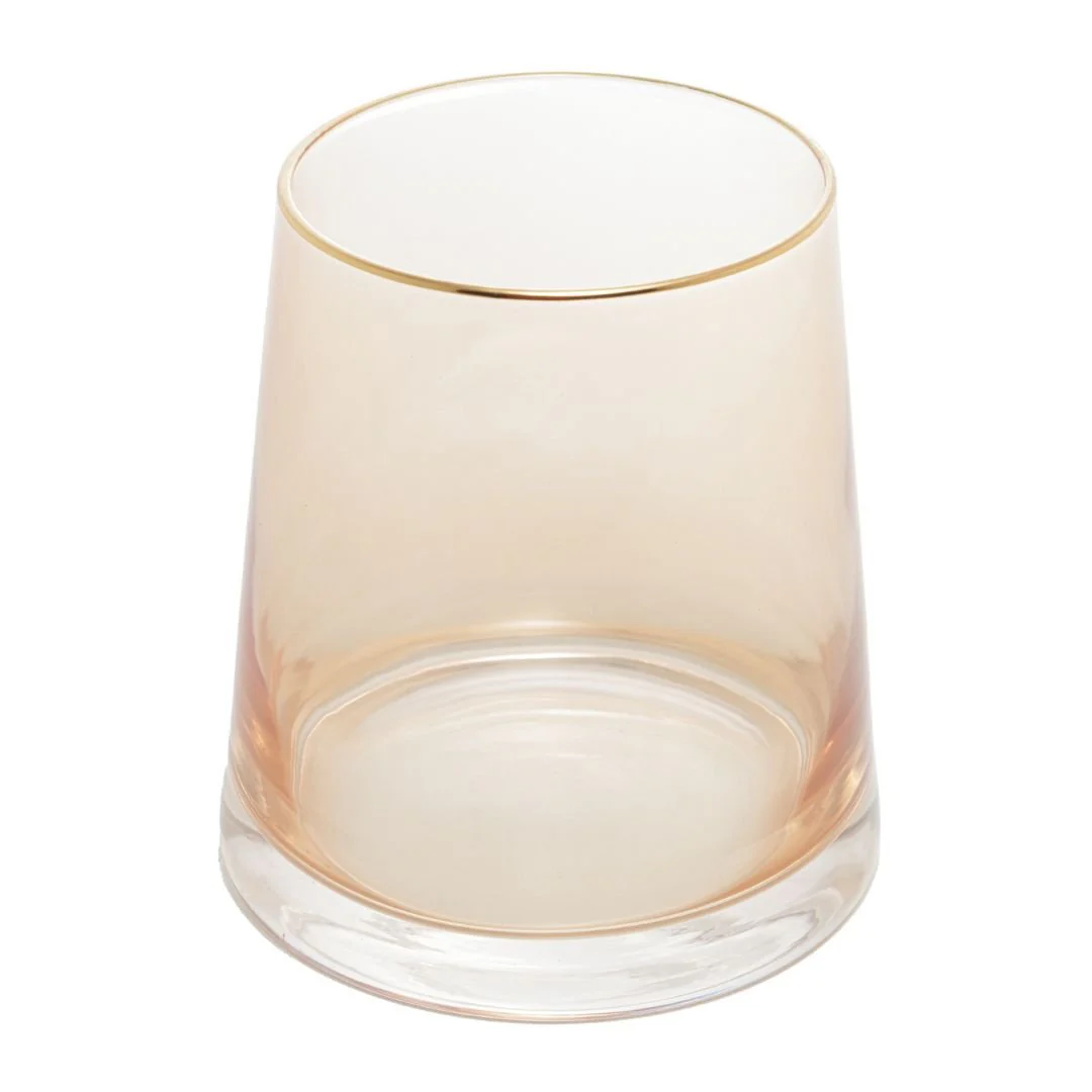 Vaso de Vidro com Borda Dourada Âmbar Liz 11cm x 12cm - Image 2