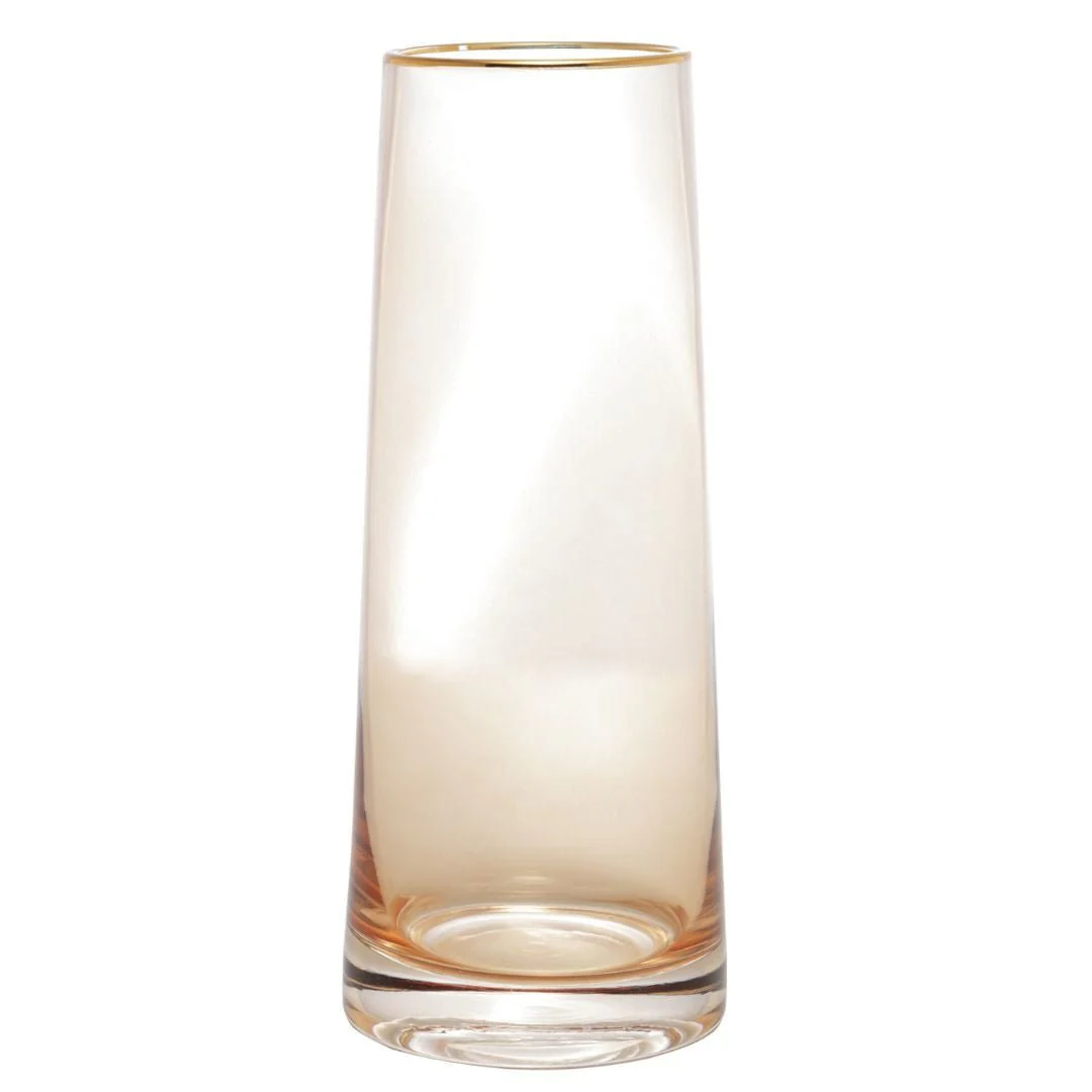 Vaso de Vidro com Borda Dourada Âmbar Liz 11cm x 27cm - Image 3