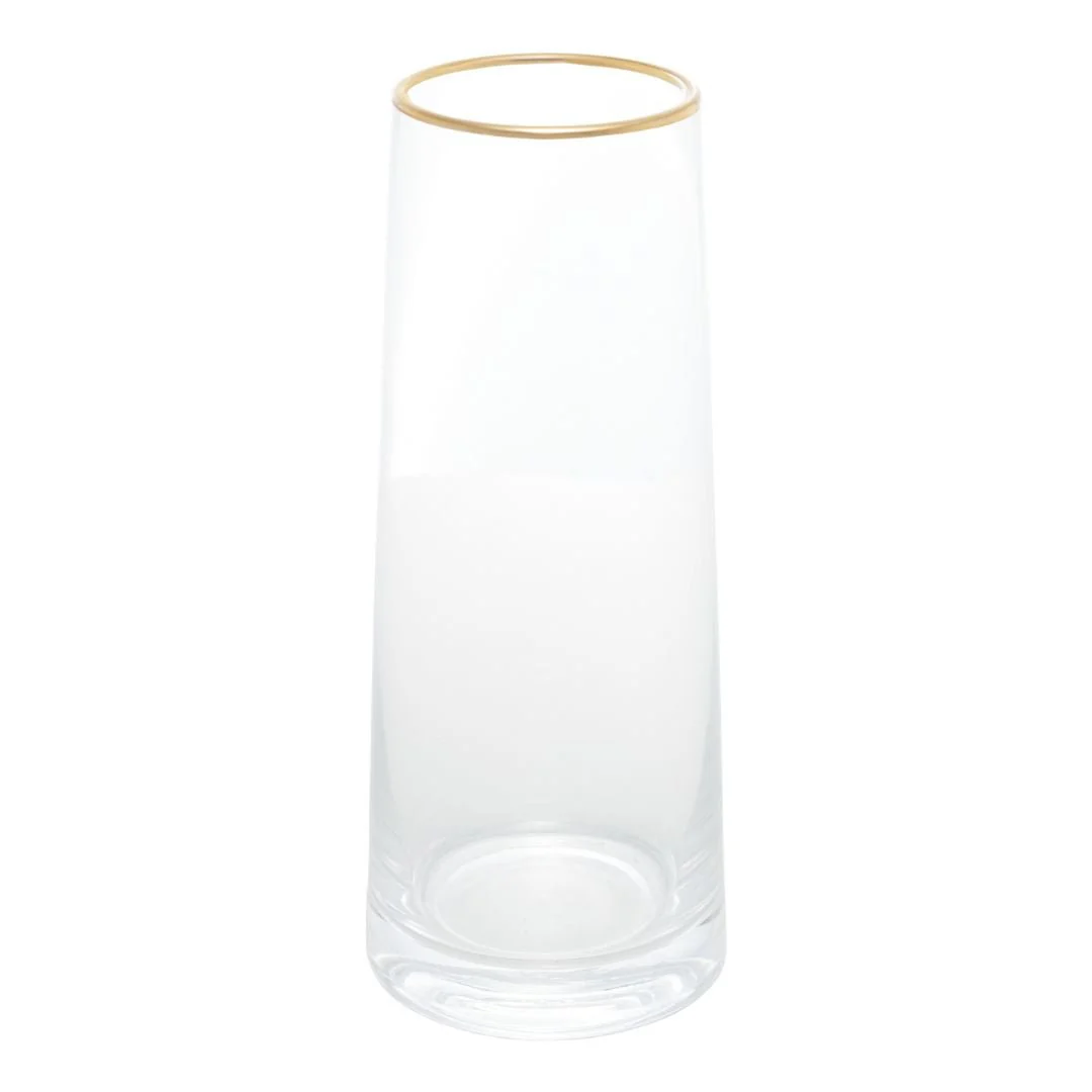 Vaso de Vidro com Borda Dourada Liz 11cm x 27cm - Image 2