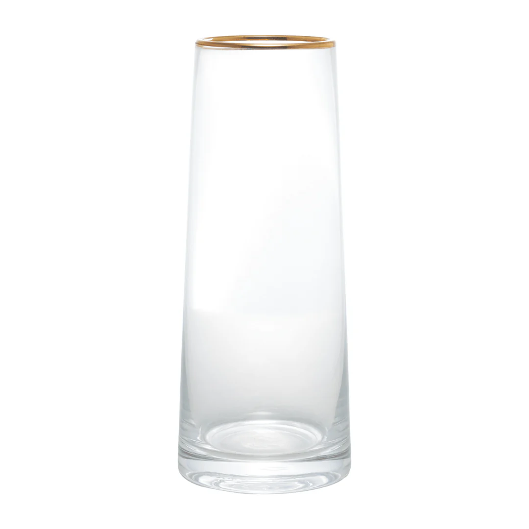 Vaso de Vidro com Borda Dourada Liz 9cm x 22cm - Image 5