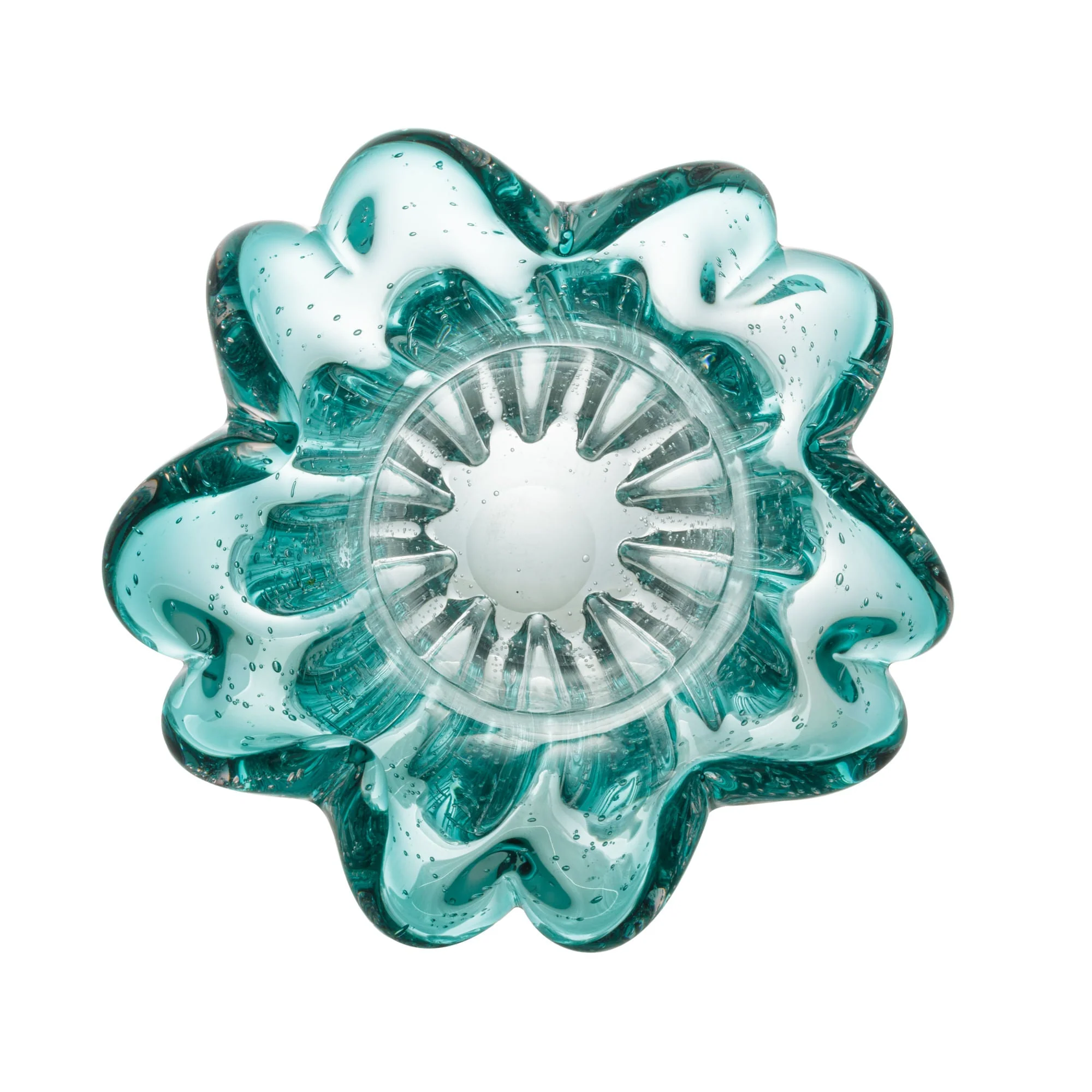 Vaso de Vidro Murano Flat Italy Azul Verde Tiffany 21cm - Image 3