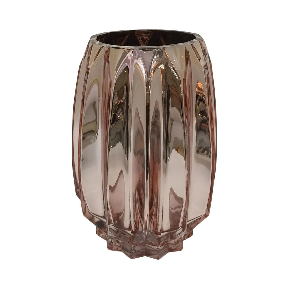 Vaso de Vidro Rose Gold 20 cm x 12 cm x 12 cm