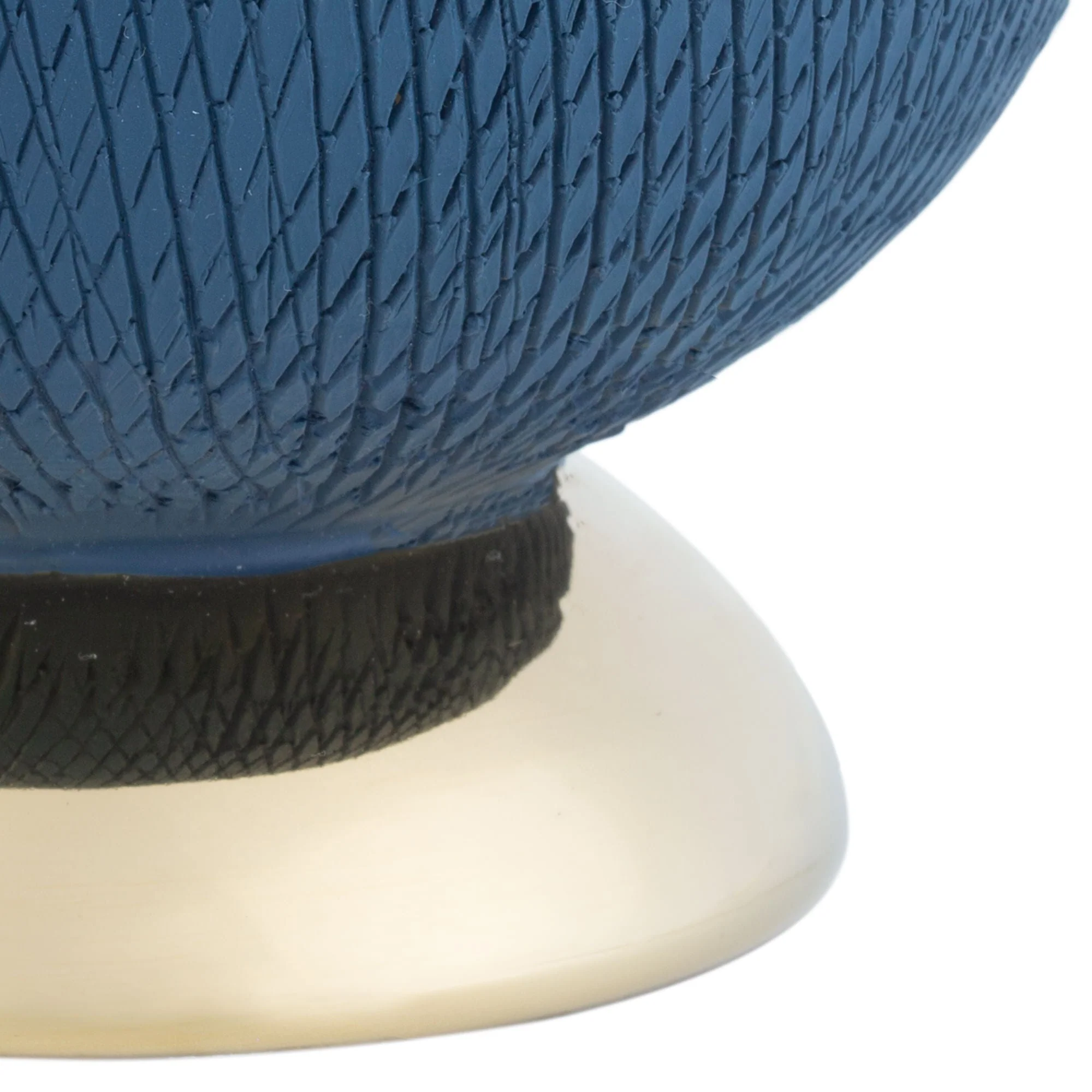 Vaso Decorativo Cerâmica Redondo Azul Com Dourado -  15cm - Image 5